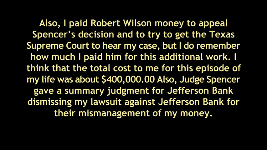 Jefferson Bank, Bexar County Probate Court, Kelly Cross, Chris Heinrichs, Robert Litoff, Judge Kelly Cross, Jefferson Bank San Antonio TX